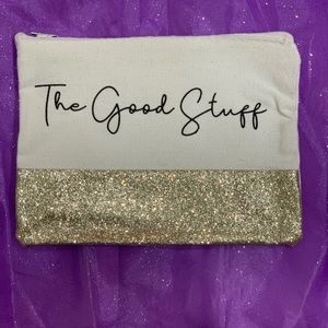 BRAND NEW Cosmetic Bag with Silver Glitter